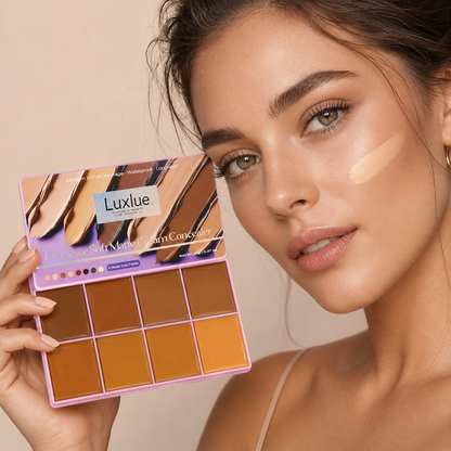 Luxlue Soft Matte Cream Concealer 8-Shade Fade Palette