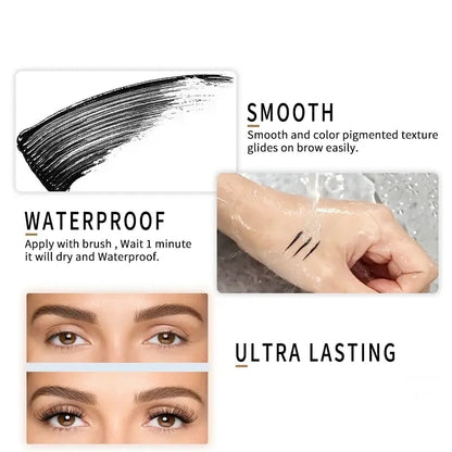 24H Waterproof Volumizing Mascara – Long-Lasting Thick & Defined Lashes, Smudge-Proof & Sweat-Proof Lash Lift Effect-YH