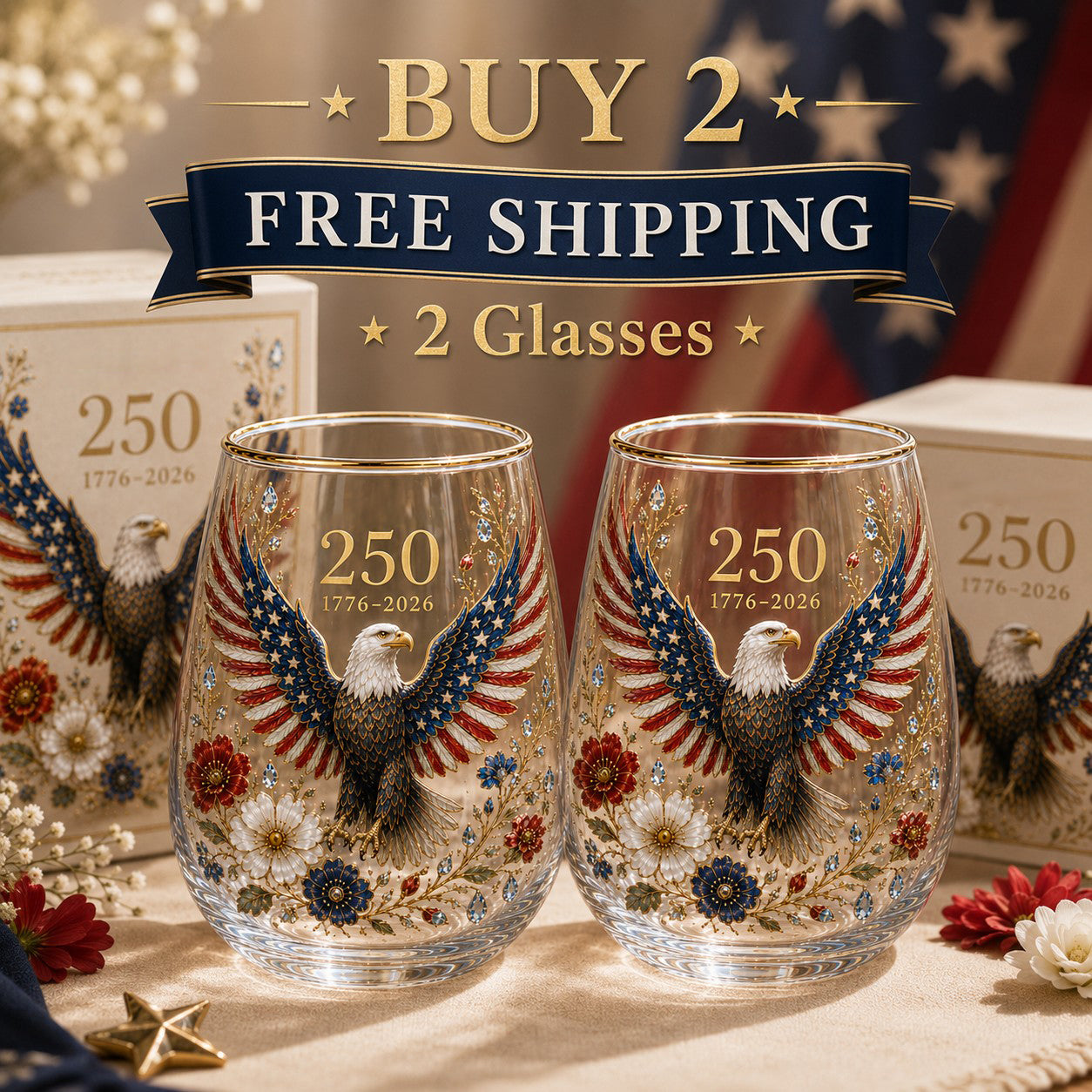 ✨2-Glass Couples Set(Buy One Get One Free💰)