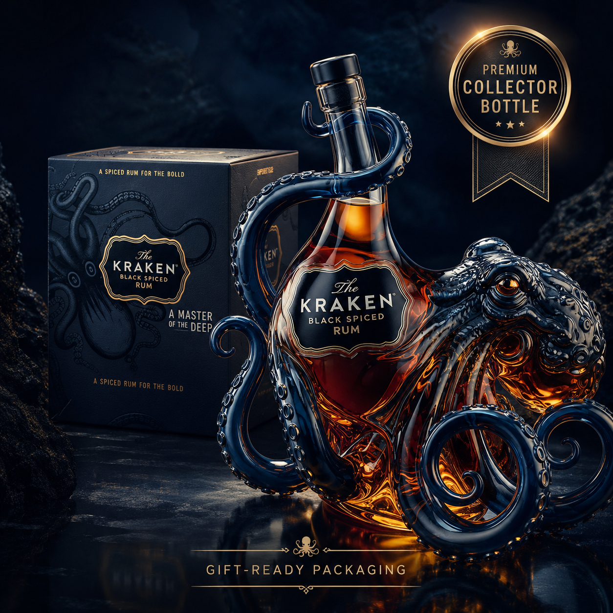 🏆LAST DAY 49%OFF🔥3D Sculpted Octopus Collector's Edition Bottle