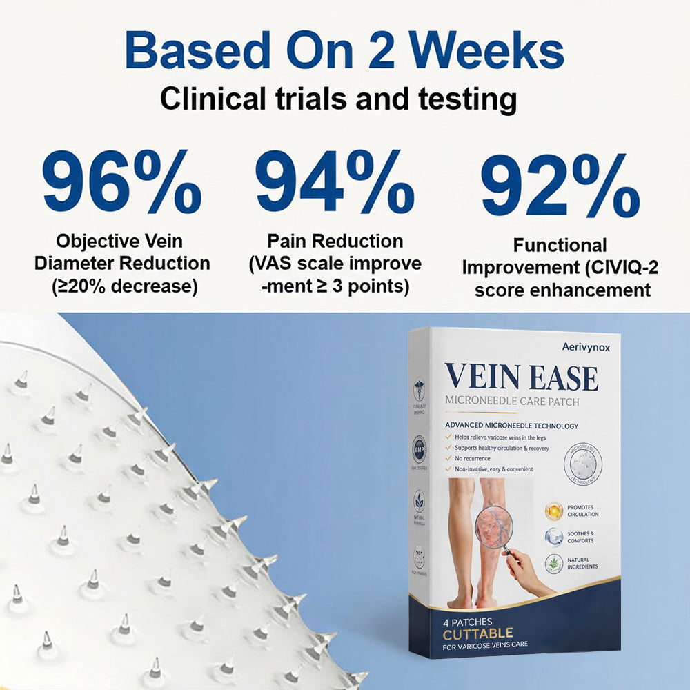 Rivnora®Vein Ease Microneedle Care Patch Instant Relief, Long-Term Results