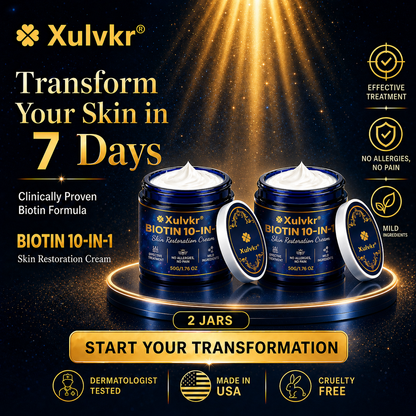 🍀 Xulvkr® Biotin 10-in-1 Skin Restoration Cream | Bigger 50g Jar, Upgraded Formula