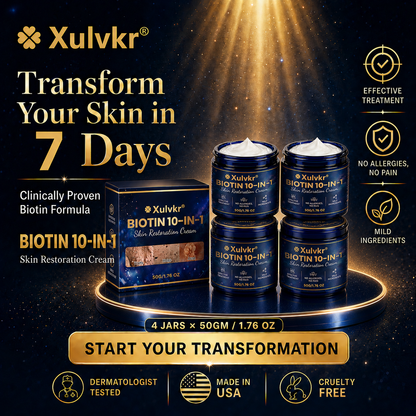 🍀 Xulvkr® Biotin 10-in-1 Skin Restoration Cream | Bigger 50g Jar, Upgraded Formula
