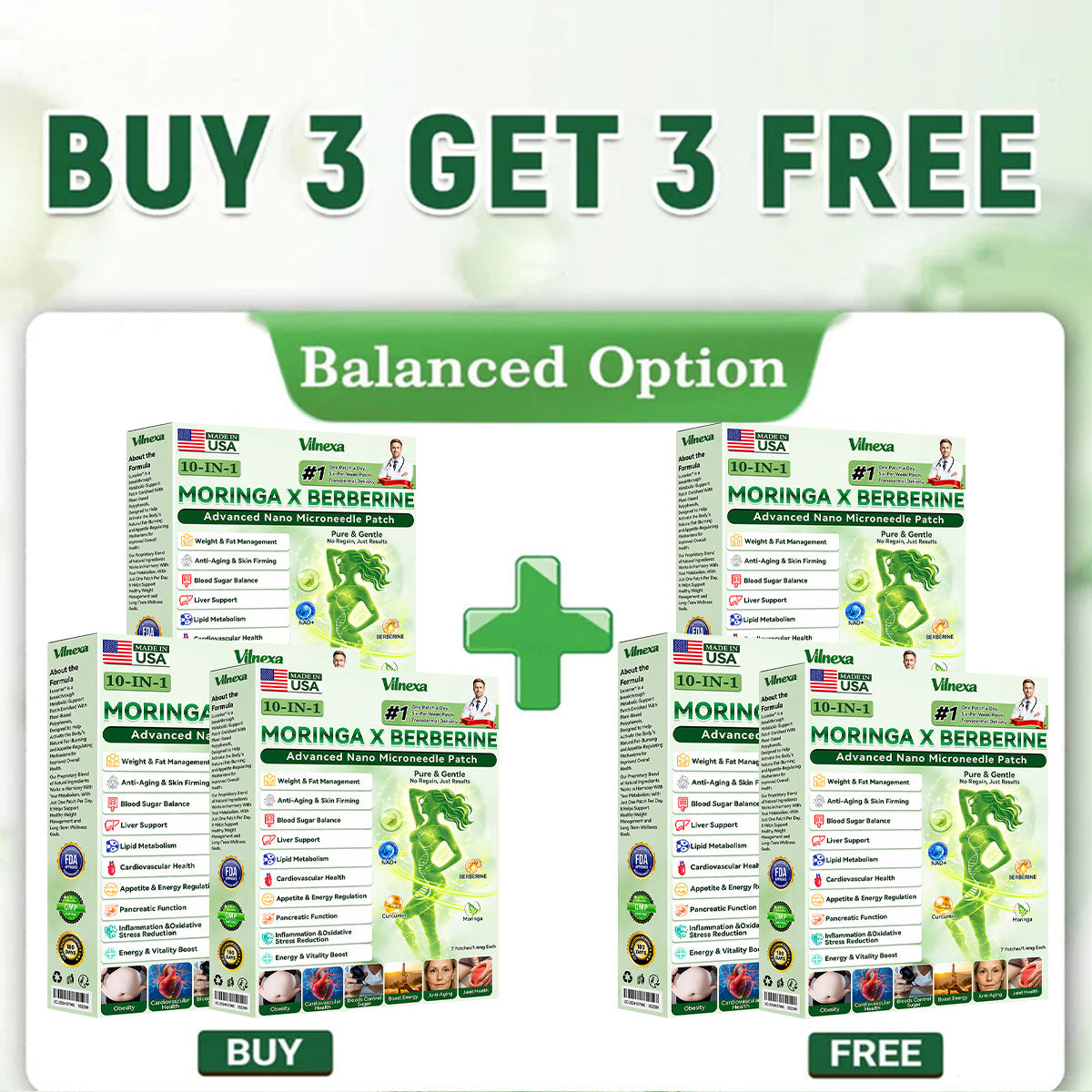 🔥 Vilnexa™ 8-in-1 AMPK Metabolic Slimming Patch 🇺🇸 Moringa × Berberine Formula · Supports Weight Management, Metabolic Balance & Daily Comfort