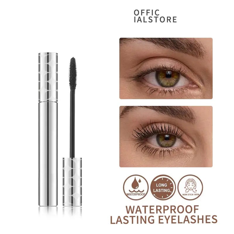 24H Waterproof Volumizing Mascara – Long-Lasting Thick & Defined Lashes, Smudge-Proof & Sweat-Proof Lash Lift Effect-YH