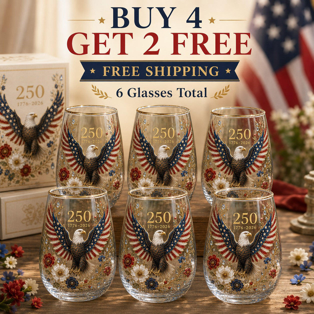 🔥6-Glass Heritage Set (Buy 4 Get 2 FREE💰)