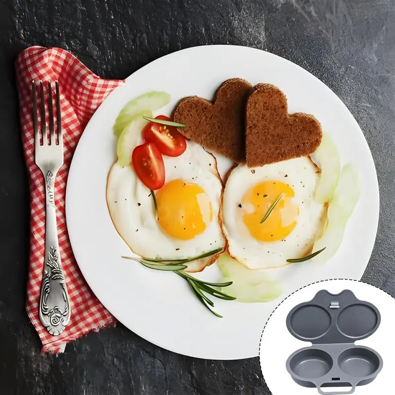 🍳 BUY 1 GET 1 FREE! ✨ Dual Cavity Microwave Egg Poacher – Quick Oil-Free Cooking, Food-Grade PP & Versatile Kitchen Essential 💫