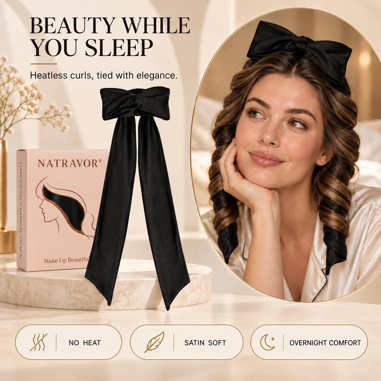 Heatless Curling Headband – Overnight No-Heat Curls