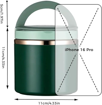 Stainless Steel Bento Style Boxed Lunch Box with Handle - Leakproof