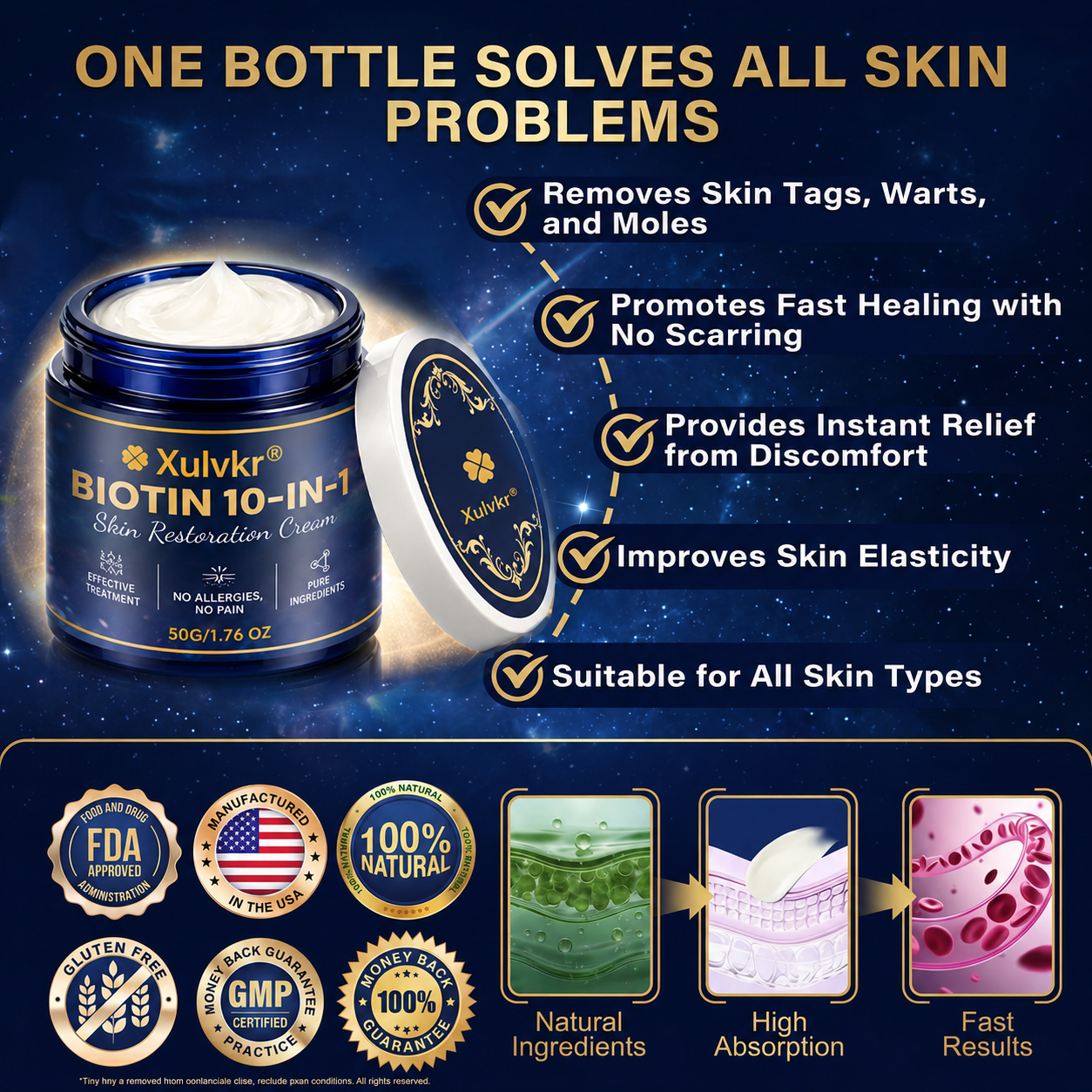 🍀 Xulvkr® Biotin 10-in-1 Skin Restoration Cream | Bigger 50g Jar, Upgraded Formula