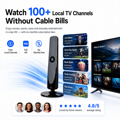 HD TV Antenna – No Subscription, Easy Setup