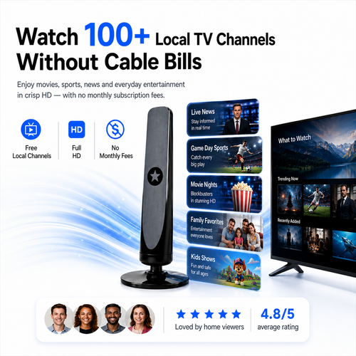 HD TV Antenna – No Subscription, Easy Setup