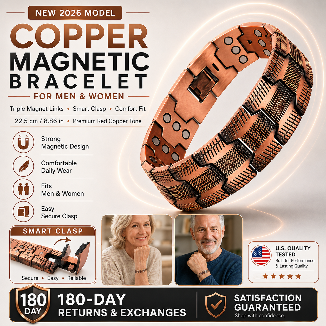 💥Copper Magnetic Bracelet – Relieve Fatigue And Promote Blood Circulation
