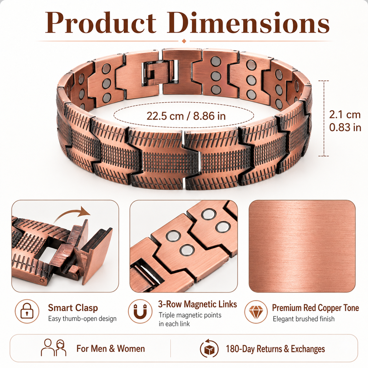 💥Copper Magnetic Bracelet – Relieve Fatigue And Promote Blood Circulation