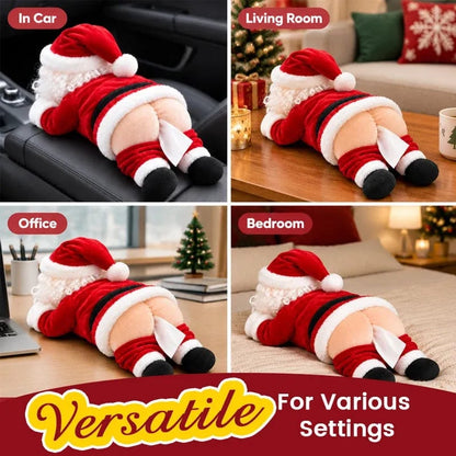 🎅😂 Funny Tissue Box Cover in Santa Claus Design - Original Christmas Decoration for Bathroom, Living Room, and Desk✈️