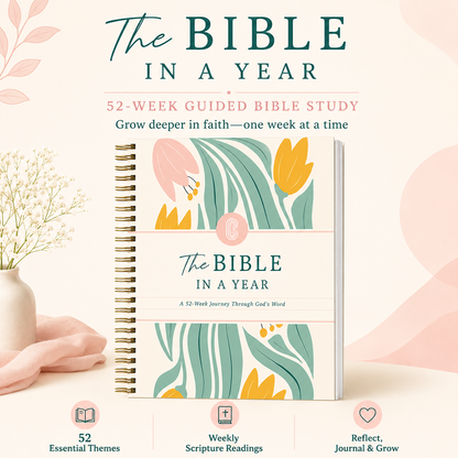 🔥LAST DAY 49% OFF ✝️📚A Year in the Bible: A 52-Week Study(✨Hardcover Book)