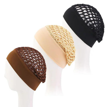 3-Piece Stretchy Wide-Edge Sleep Bonnet Set – Soft Hair Protection Caps for Nighttime Hair Care