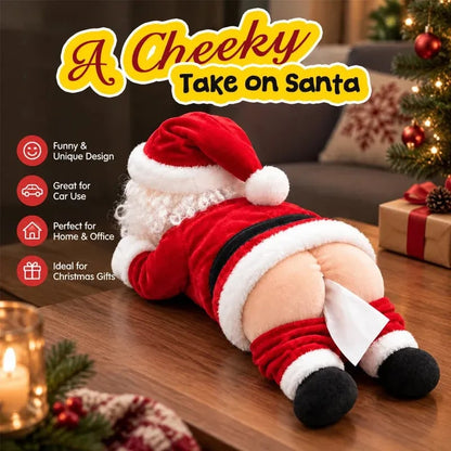 🎅😂 Funny Tissue Box Cover in Santa Claus Design - Original Christmas Decoration for Bathroom, Living Room, and Desk✈️