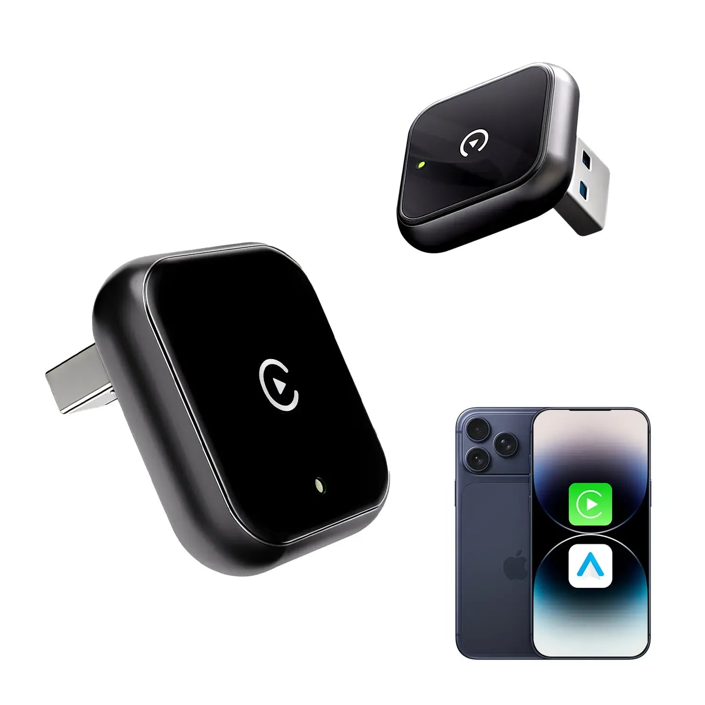2026 latest model 2 in 1 Wireless CarPlay Adapter, for Both Apple and Android, Converts Wired to Wireless,Fast Connection, No Latency